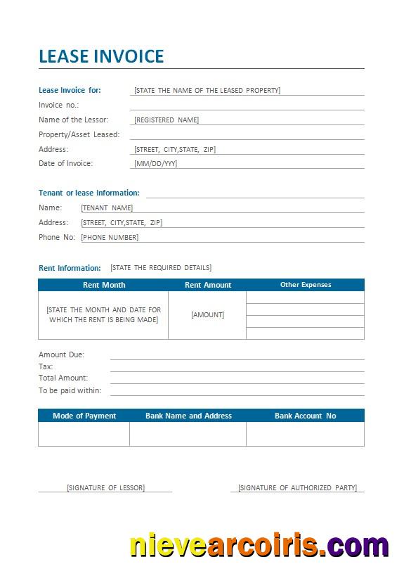 Lease Invoice